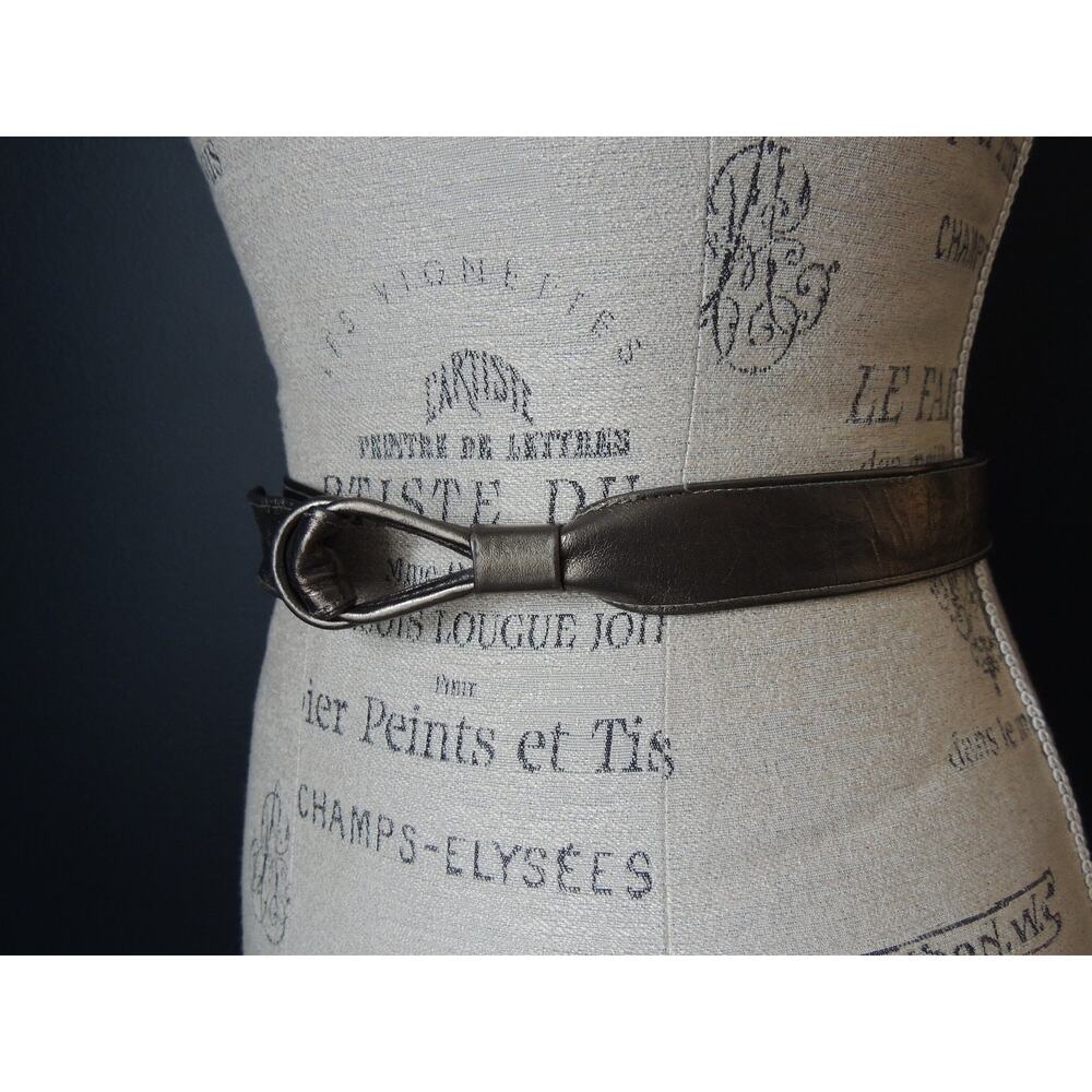 Vintage Morris Moskowitz Shiny Bronze Leather Waist Belt Size Medium